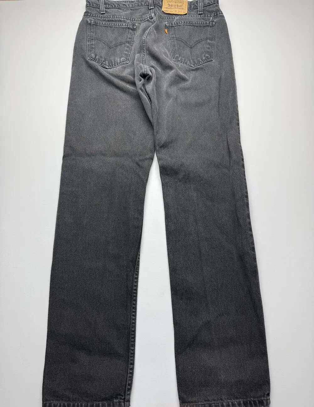 Vintage Levis 505 Jeans Mens 36x34 Charcoal Wash Regular Straight Orange Tab